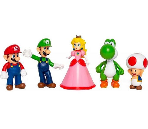 Super Mario 5 personaggi articolati 6 cm