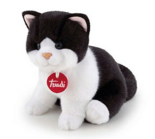 Peluche Trudi Gatto Brad bianco e nero S