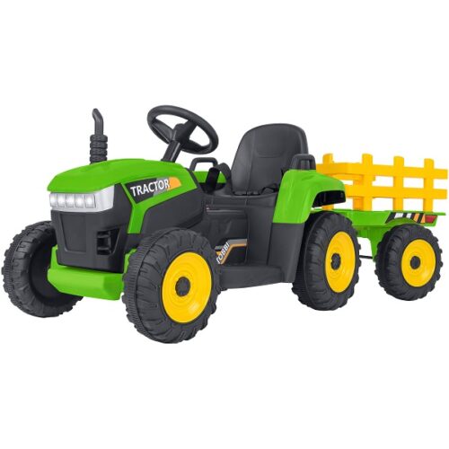 Trattore Elettrico con rimorchio  VERDE  12V litio R/C 2,4GHZ