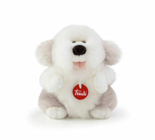 Peluche Trudi Fluffy Cane Bianco e grigio S