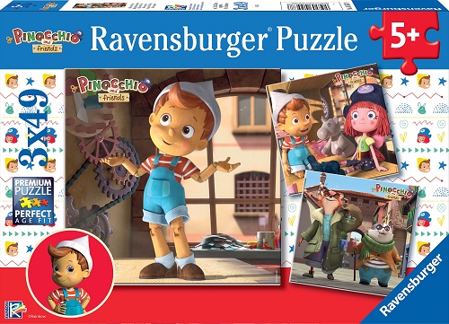 Puzzle 3x49 pezzi Pinocchio