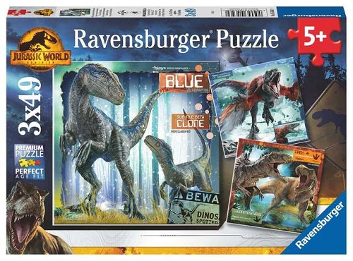 Puzzle 3x49 pezzi Jurassic World