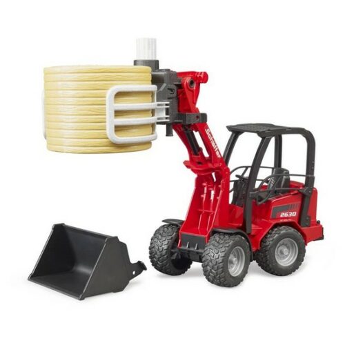 Schaffer Hoflader 2630 con forche con balla fieno