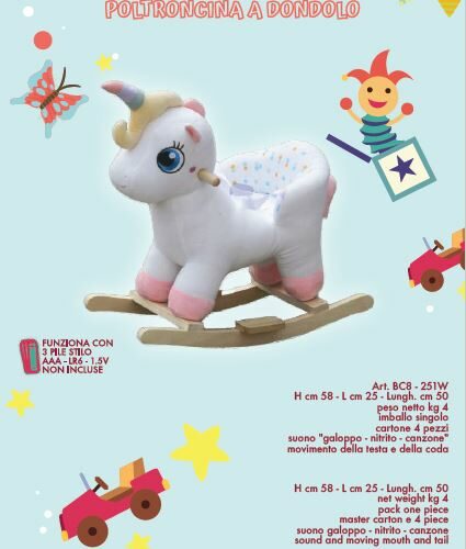 Dondolo UNICORNO Bianco con poltroncina