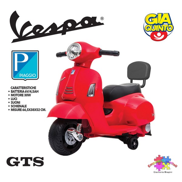 VESPA GTS piccola Rossa 7,2v Lipo
