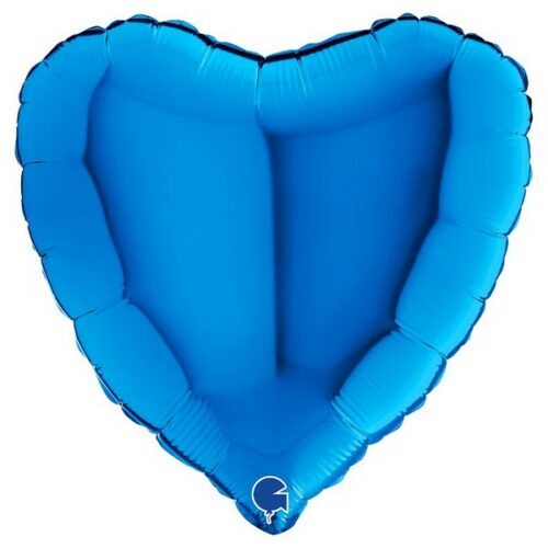 Palloncino metallico cuore blu