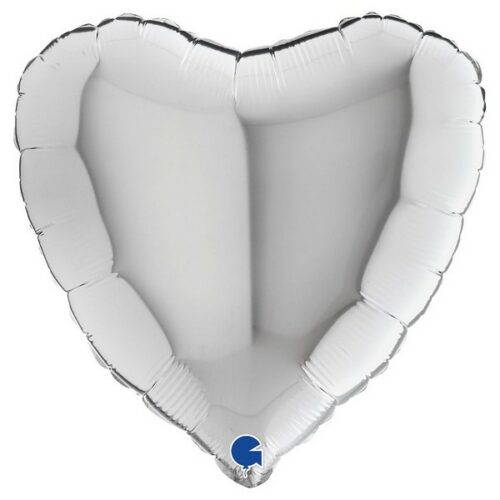 Palloncino metallico cuore argento
