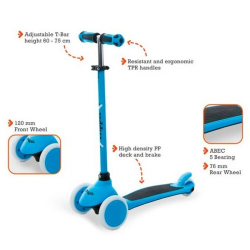 Monopattino Tripper azzurro a 3 ruote