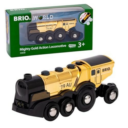 BRIO - Grande locomotiva dorata con azioni