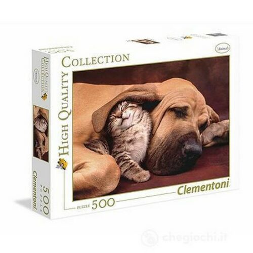 Puzzle 500 pz Cane e gatto coccole