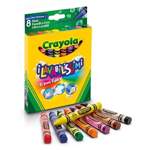 8 Maxi Pastelli a Cera ultra lavabili