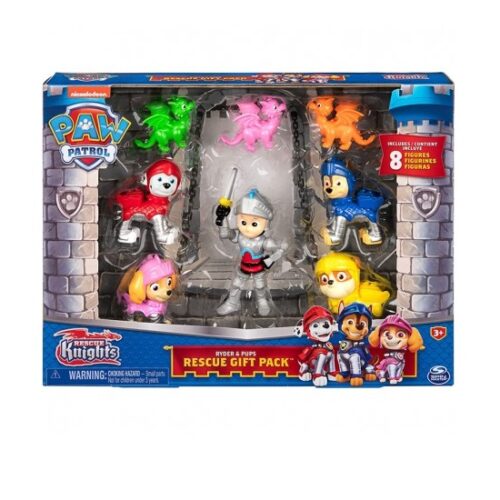 Paw Patrol Rescue Knights Gift Pack da 5 personaggi e 3 draghi