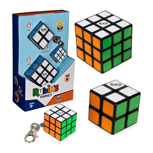 RUBIK Cubo, family pack 3x3 + 2x2 + 3x3 portachiavi