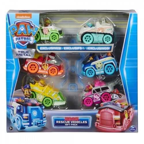 Paw Patrol Die-cast Neon Gift Pack da 6 personaggi
