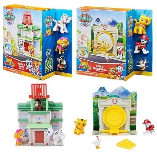 Paw Patrol Cuccioli con Mini Playset Catpack Ass.to