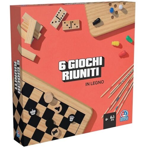 EG classici 6 Giochi riuniti in Legno