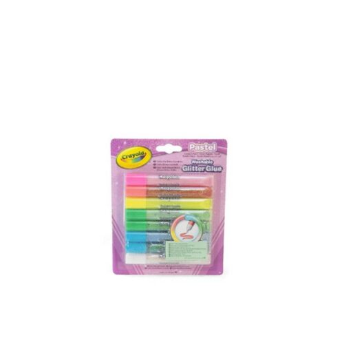 8 Colle glitter lavabili colori pastello