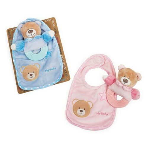 Bavaglia con pupazzo rosa o azzurro