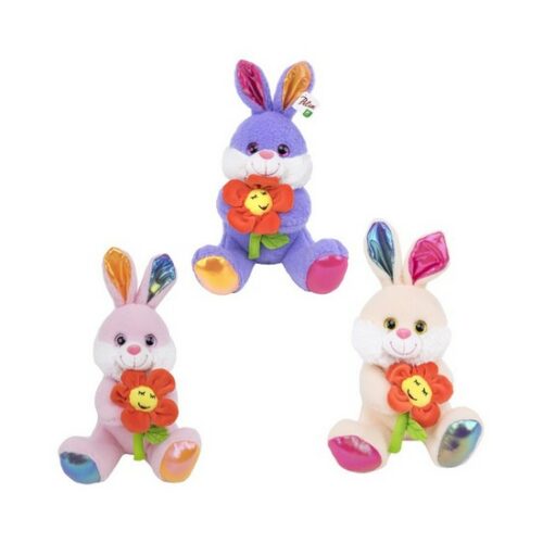 Coniglio  con Fiore 23 cm assortito