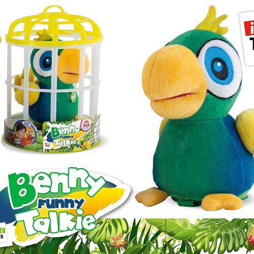 Benny Funny Talkie pappagallo verde e giallo interattivo