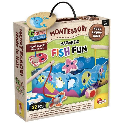 Montessori Baby Wood Magnetic fish fun