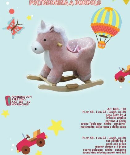 Dondolo UNICORNO ROSA con poltroncina