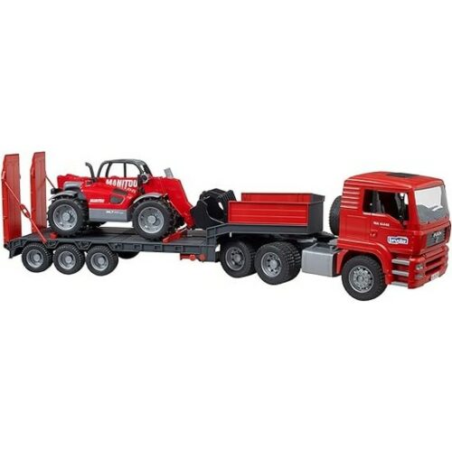 MAN Camion Tga pianale ribassato + manitou