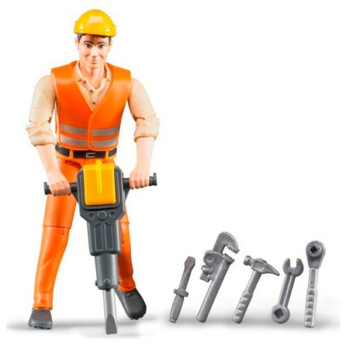 Muratore con attrezzi