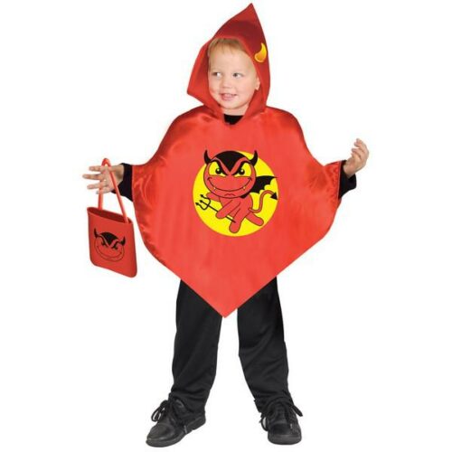 Poncho diavoletto stampato rosso **