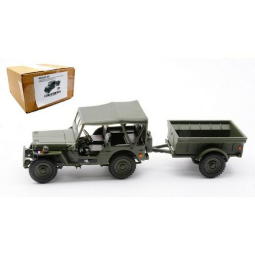 NECAF 1/4 TON MILITARY VEHICLE NL 1955 CLOSED TOP + REMORQUE 1:43