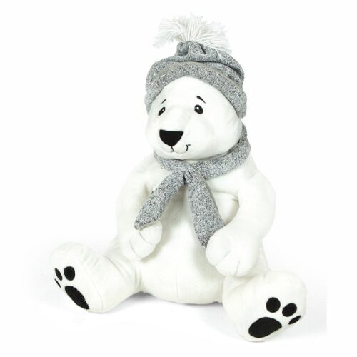 Orso polare  con sciarpa e cappello 50cm