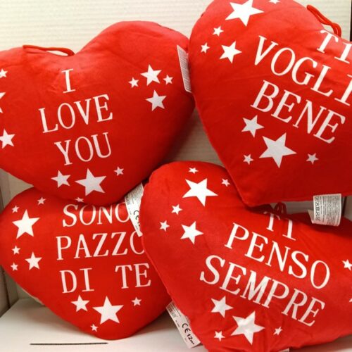 Cuscino Cuore con frasi 30 cm