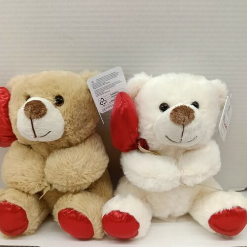 Orso palloncino con cuore 22 cm 2 colori