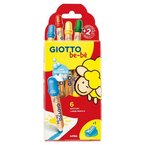 Giotto be-bè 6 matitoni + temperino