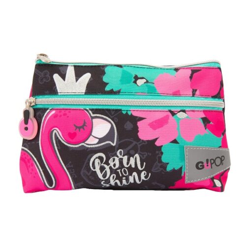 Astuccio bustina 2 zip GoPop Flamingo