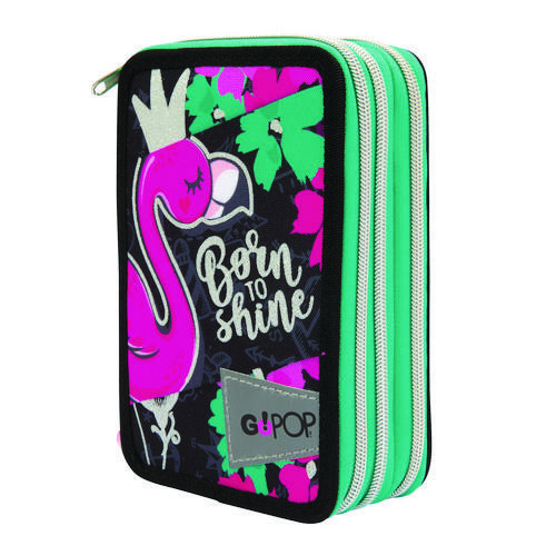 Astuccio 3 zip GoPop Flamingo