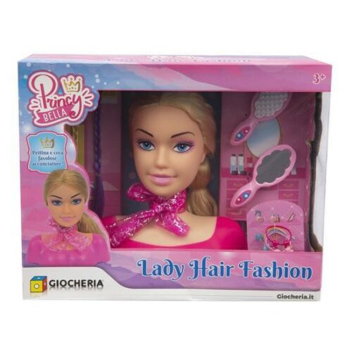 PRINCY BELLA - Lady Hair Fashion Testa da Pettinare cm. 22 con Acc.