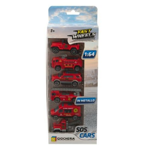 FAST WHEELS - SOS Cars 6 Veicoli Die Cast 1:64 3 Modelli