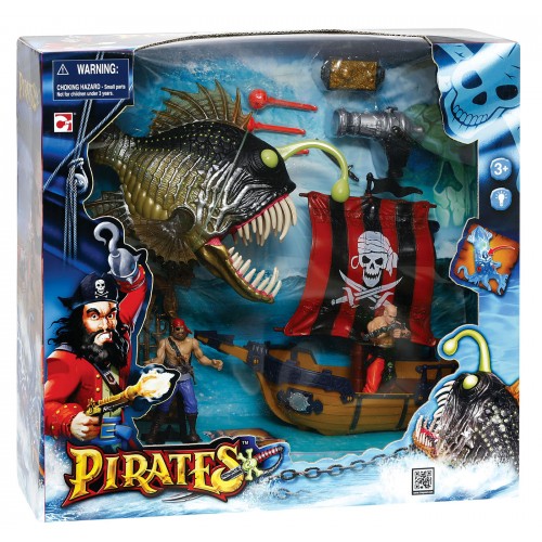 Pirate - Calamaro con isola e pirati