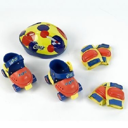 Pattini Baby n° 24-30 set casco, gomitiere, ginocchiere