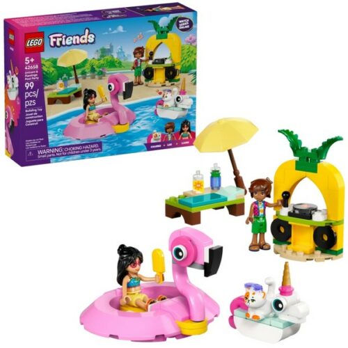 42658 Friends: Pool Party con unicorno e fenicottero