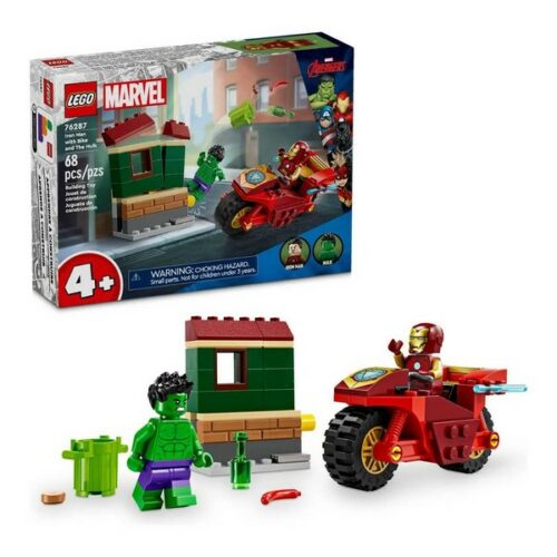 76287 Super Heroes:  Iron Man con moto e The Hulk