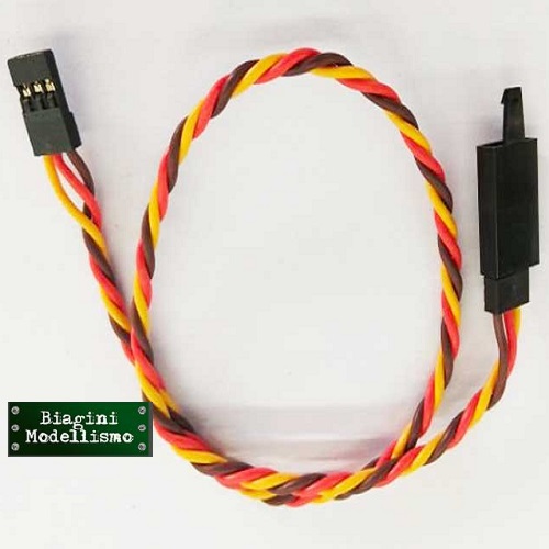 Prolunga HITEC/JR Twisted 22AWG 500mm con blocco