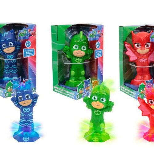 PJMASKS Lampada con personaggio (Gattoboy. Gufetta Gekko)