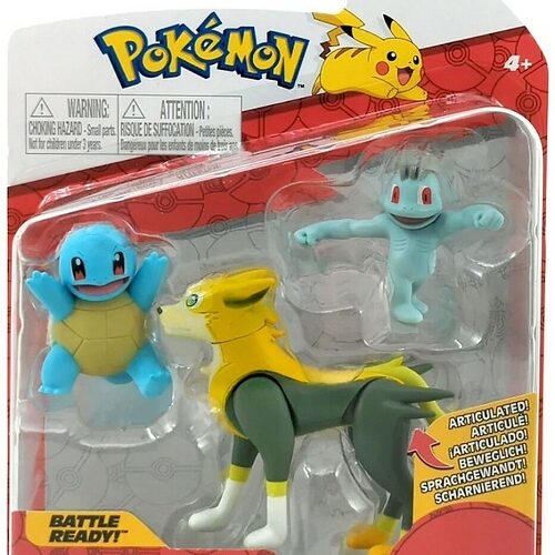 Pokemon- Battle figure set Squirtle+ Boltund+ machop