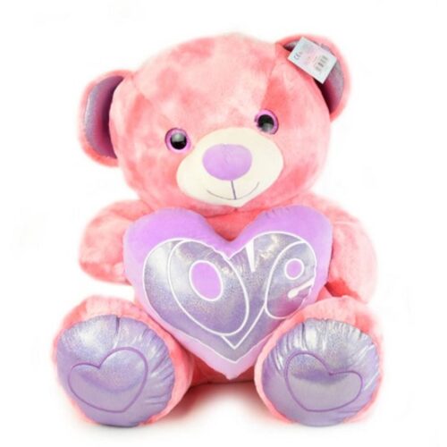 Orso Rosa con cuore XL occhi Glitter