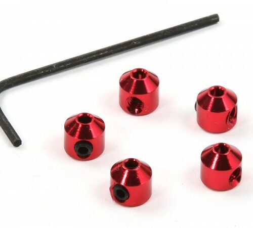 Collare in alluminio rosso 2mm