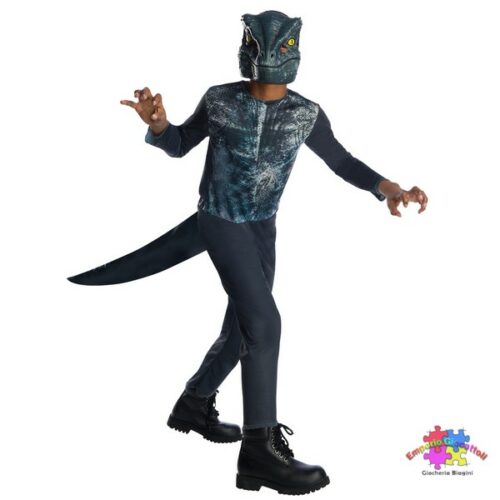 Costume Jurassic Velociraptor  BLU  5-7 anni (8-10 u.s.a.)