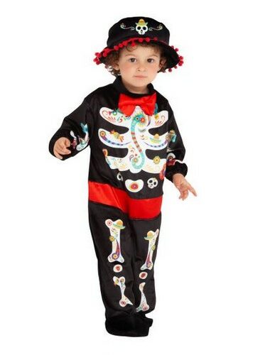 Costume  Katrina dia de la Muertos 1-2 anni