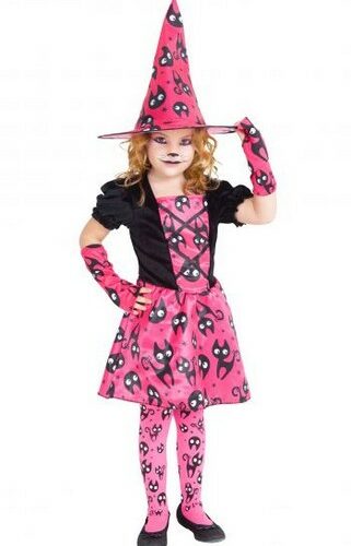 Costume Strega gattini rosa 8-10 anni